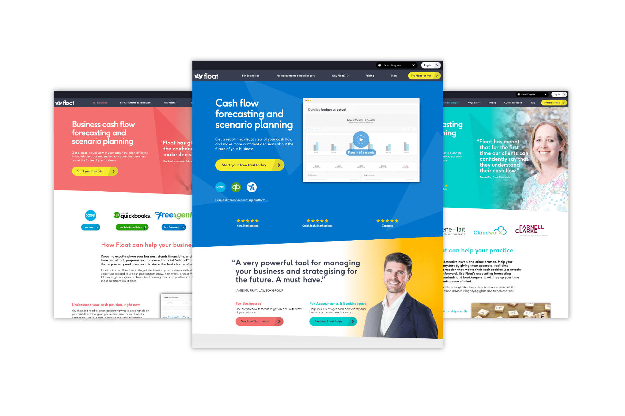 Website design for Float app — peakfifteen