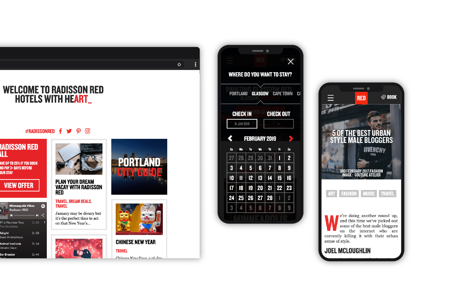 Website design for Radisson Red — peakfifteen
